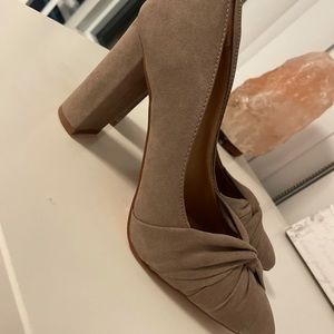 Taupe chunky heels